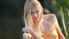 Nature woman young lakes blondes models