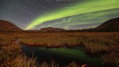 Nature Yukon aurora borealis star trails