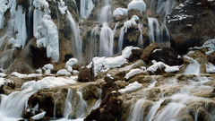 Naturistic waterfall Icy nature