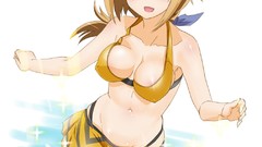 Navel anime girls infinite stratos purple eyes cleavage bikini 