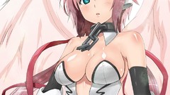 Navel anime girls sora no otoshimono cleavage angel wings Ikaros
