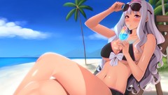 Navel Beaches sunglasses blush idolmaster purple hair purple 