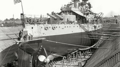 Navy monochrome historic ships