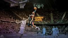 Nba basketball player lebron james dunk