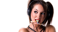 Necklaces white background headphones