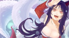 Nekomimi animal ears cleavage League of Legends fox girls