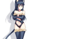 Nekomimi animal ears cleavage Simple Background hentai thigh 