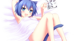 Nekomimi blue hair anime