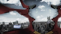 neon genesis evangelion Anime cityscape
