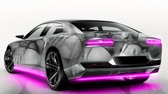 Neon lamp cars purple