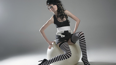 Neon Lynxie striped legwear