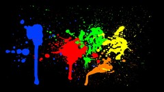 Neon vectors selective coloring paint splatter