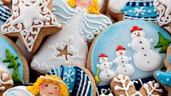 New year Christmas santa cookies snowman
