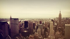 new york city cityscape sepia USA Empire State Building