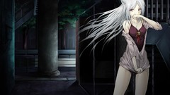 Night Anime Bells white hair long hair anime girls nekomimi 