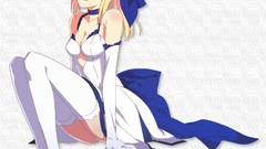 Night Anime dress fate stay night saber lily cleavage Fate 