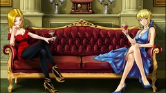 Night Anime dress saber blue eyes green eyes short hair fate 