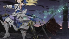 Night Anime Flags armor saber Swords blondes fate stay night 