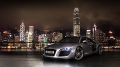 Night Audi cars audi r8 skylines