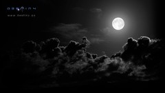 Night black and white moon monochrome skies website League of 