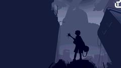 Night blue boy guitar