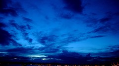Night blue clouds lights cityscapes skyscapes