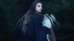 Night blue eyes moon light Horses hood faces riding forests