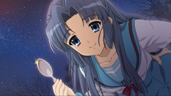 Night blue hair long hair blue eyes asakura ryouko the 