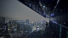 Night blue lights City Lights lonely cities skyline cityscapes 