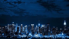Night blue lights neon cities cityscapes