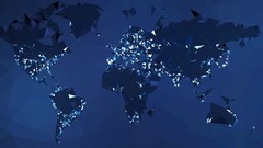 Night blue lights Satellite Maps minimalistic