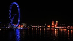 Night blue London Big Ben London Eye