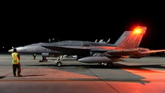 Night bomber airplanes jet aircraft FA-18 Hornet