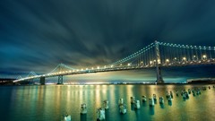 Night Bridges architecture cityscapes