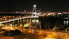 Night Bridges architecture cityscapes slovakia Bratislava