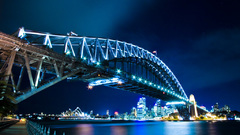 Night Bridges blue background