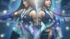 Night brown Final Fantasy long hair blue eyes green eyes short 