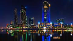 Night buildings canal cityscapes