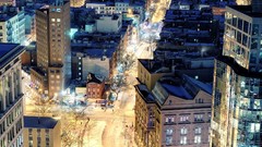 Night buildings cities streets cityscapes