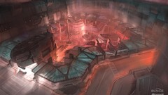 Night buildings microsoft science fiction halo cityscapes 