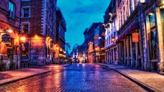 Night Canada Montreal buildings quebec streets cityscapes 