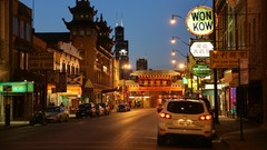 Night cars Chicago urban cityscapes