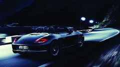 Night cars driving porsche boxster