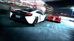 Night cars flames ferrari f40 taillights mclaren mp4-12c