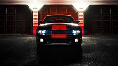 Night cars headlights shelby gt500