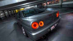 Night cars parking vehicles Nissan Skyline nissan skyline gt-r 
