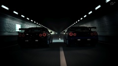 Night cars roads Nissan