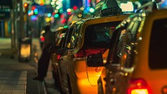 Night cars Taxi urban new york city