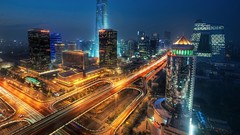 Night China beijing cityscapes long exposure