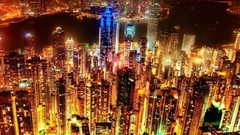 Night China Hong Kong night city cities glowing cityscapes 